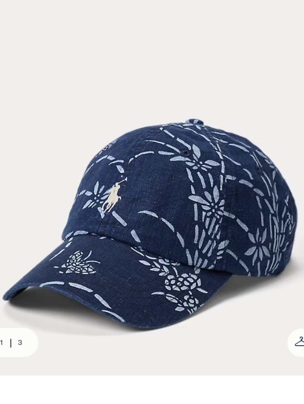 Polo Ralph Lauren Indigo Floral Linen Ball Cap